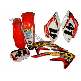 KIT PLASTIQUES HONDA 450 CRF 2005/200683510MEN731 83610MEN731 19071MEN730ZA 19072MEN730ZA 61110MEN670 61136MEN670ZA