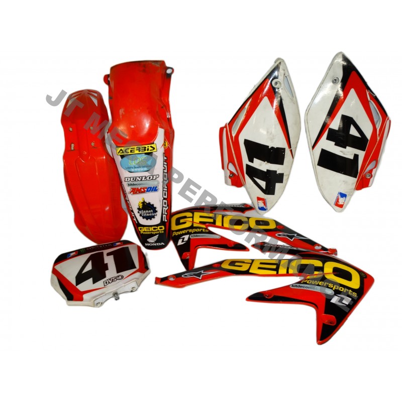 KIT PLASTIQUES HONDA 450 CRF 2005/200683510MEN731 83610MEN731 19071MEN730ZA 19072MEN730ZA 61110MEN670 61136MEN670ZA